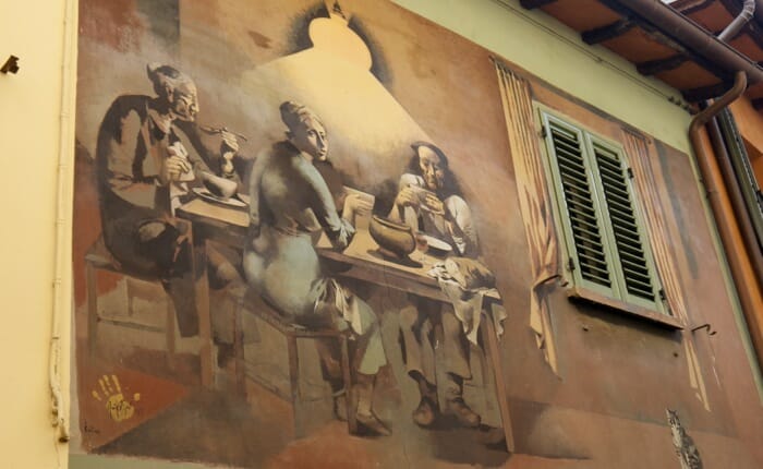 Dozza street painting, emilia romagna