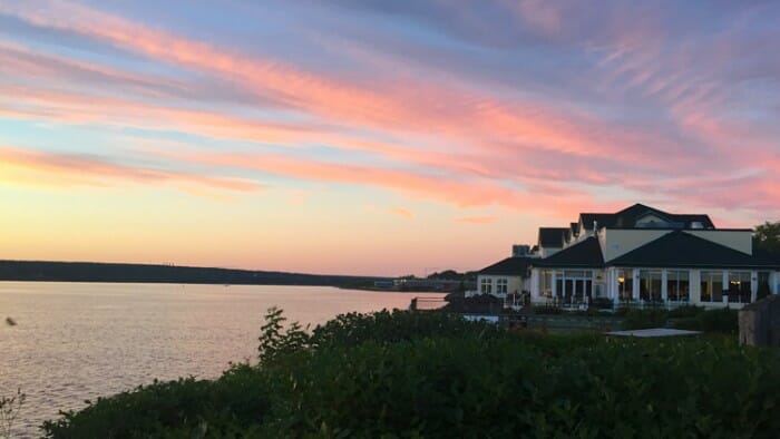 The Rodd Mirimichi at sunset. Have dinner in their restaurant