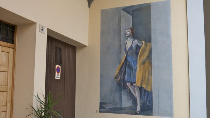 There are wall paintings all over Dozza. wall painting, emilia romagna