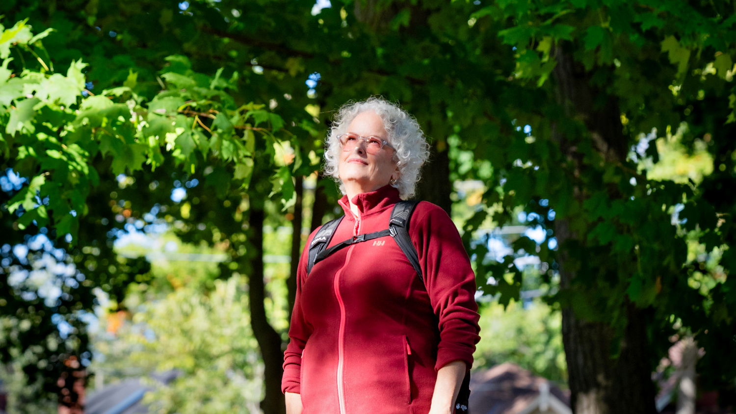 woman in park engaged in self-discovery