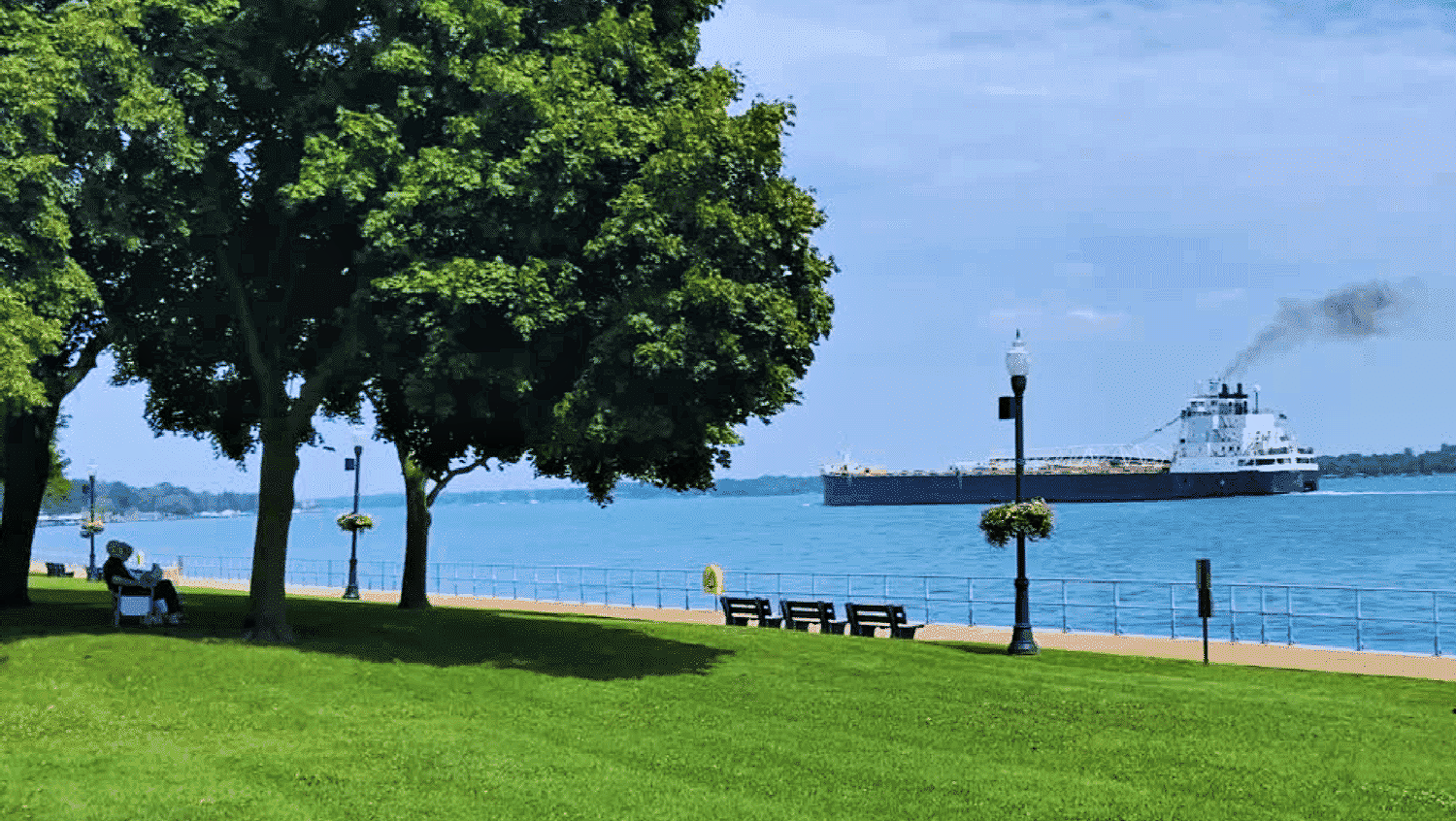 a barge on the st. clair river